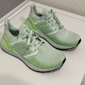Women's Adidas Ultraboost 20 Retro "Knitted Green" Running Shoes FY3461